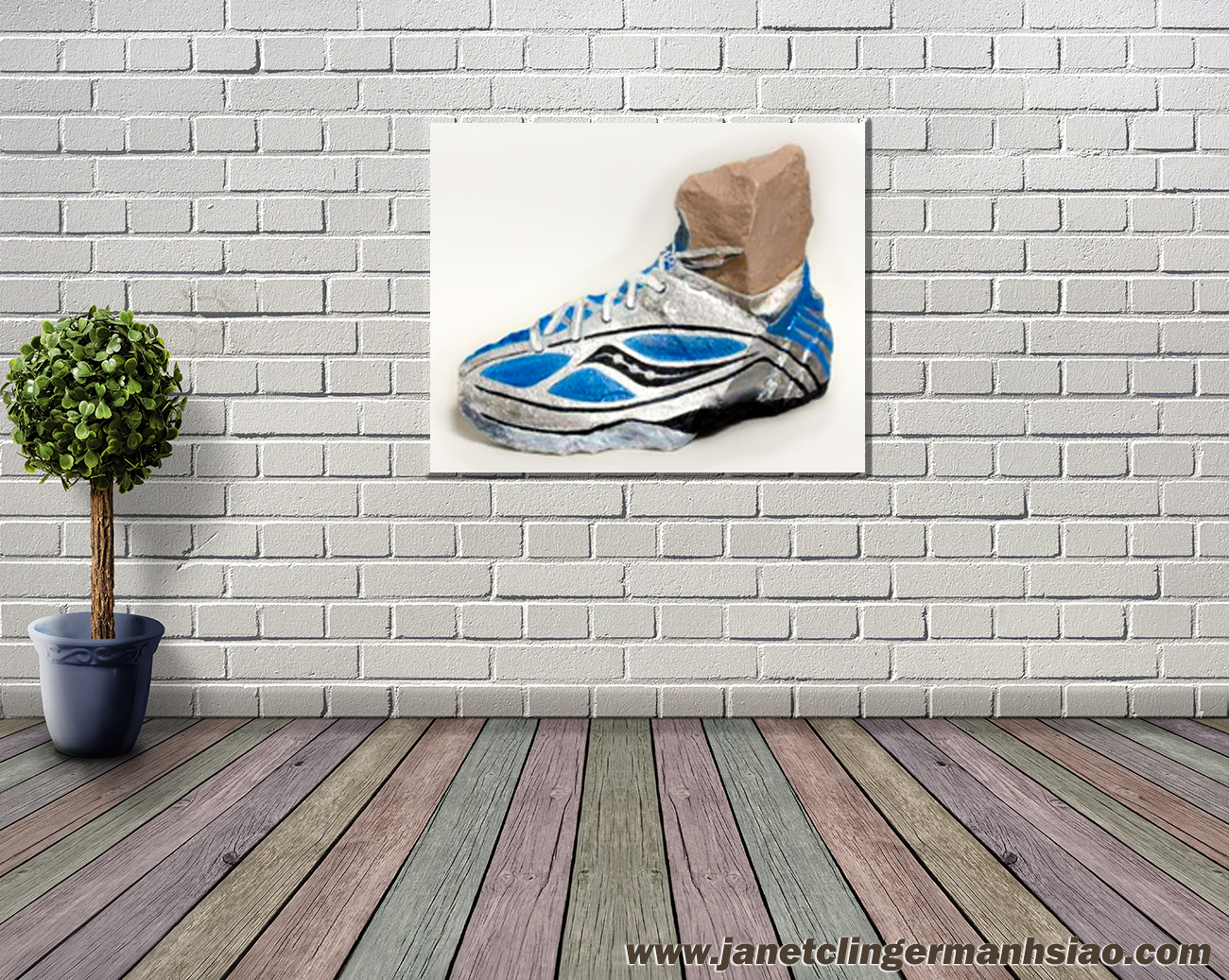 The Running Shoe - a rock painting