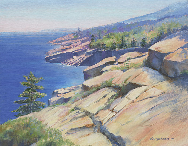 Acadia Coastline. 14x11in. Acrylic on panel. Private collection.